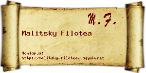 Malitsky Filotea névjegykártya